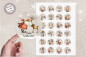 Preview: 24 zuckersüßer Sticker Aufkleber 4cm Santa Weihnachtsmann Rentier für Geschenk, Paket, Brief, Verpackung Give aways Christmas von Lüttentüddel® - Kopie